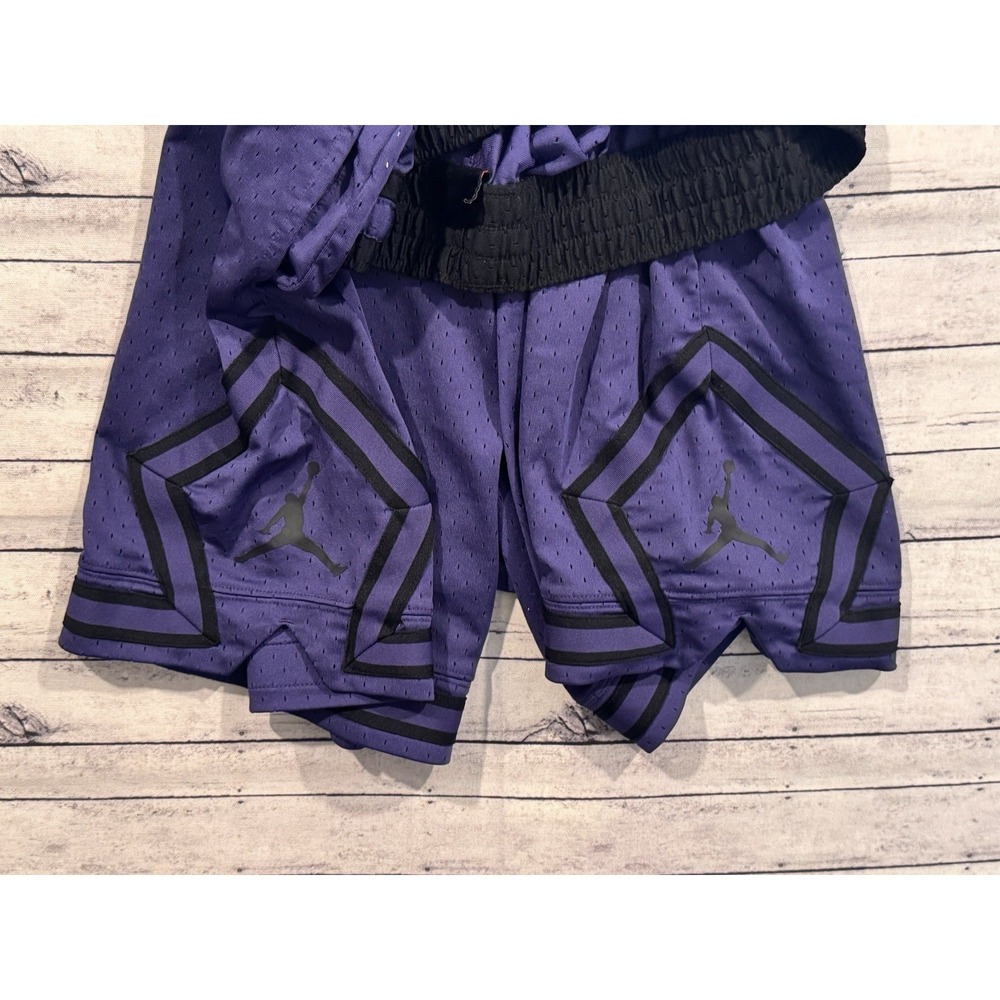 Nike Air Jordan Mens Diamond Basketball Short 2XL Purple Black Casual Lounge Gym - Picture 13 of 16